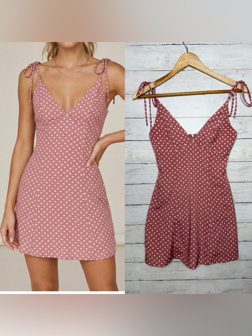 Hello Molly Dusty Rose Polka Dot Mini Dress